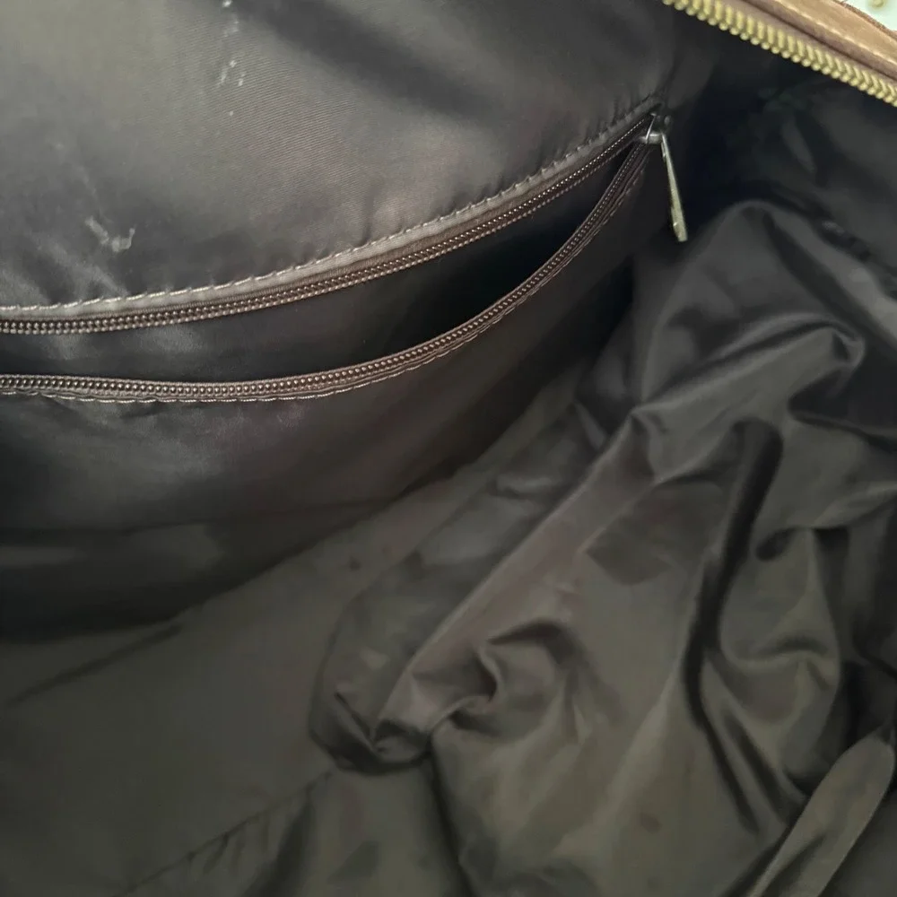 Brown Leather Duffle Bag Weekender Travel Luggage TEK Monogrammed